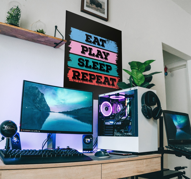 Imprimare poster joc mânca somn - TenStickers