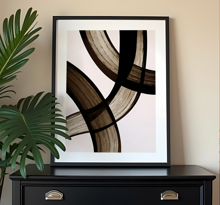 Poster abstract curbe negre - TenStickers