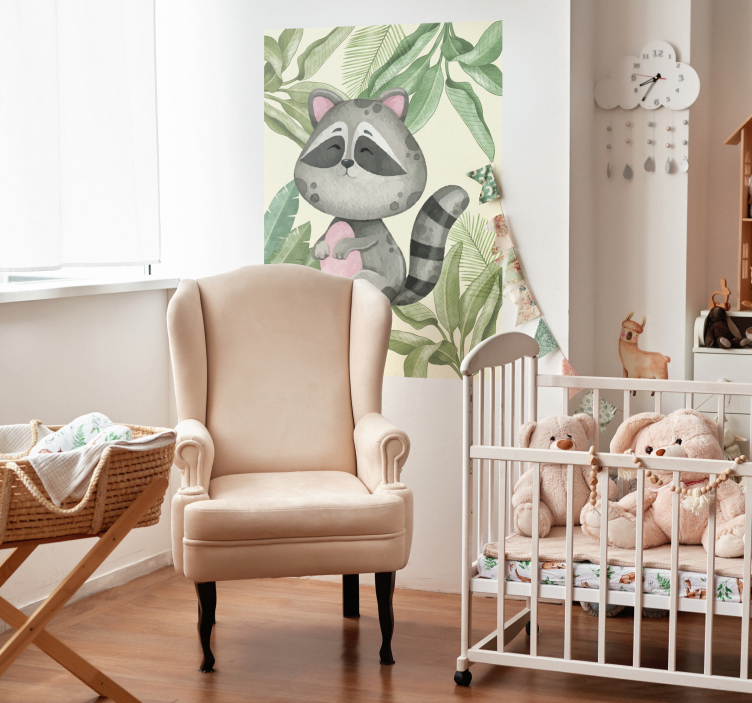 Poster cu animale raton din junglă - TenStickers