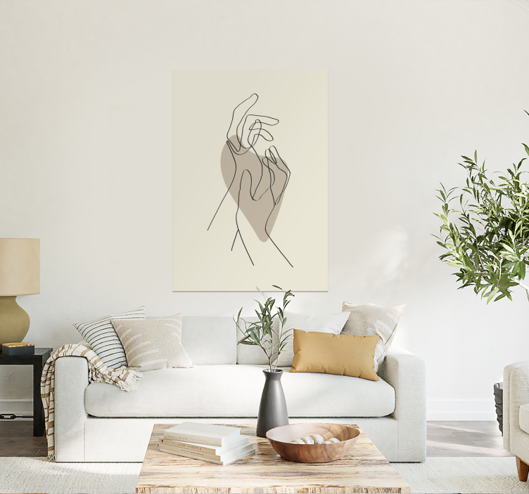 Poster cu mâini de artă în linie abstractă - TenStickers