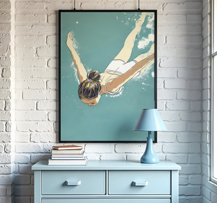 Poster desen artistic înotător - TenStickers