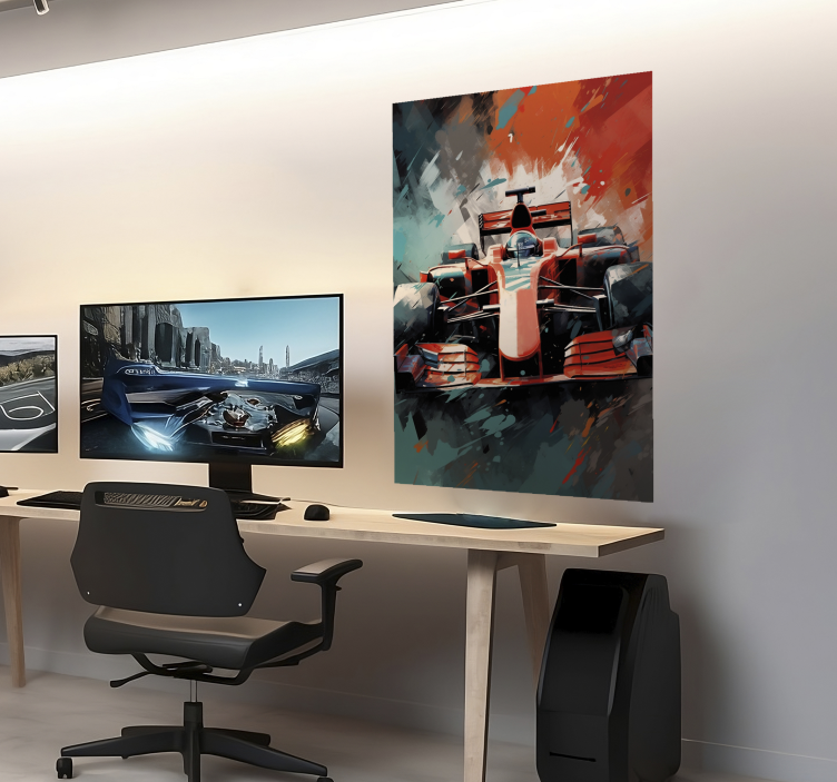 Poster F1 mașină roșie - TenStickers