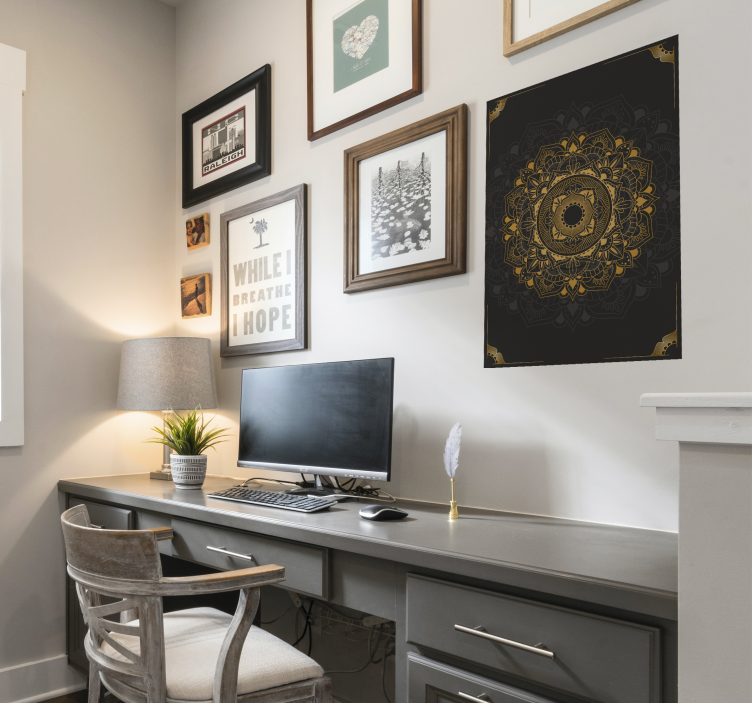 Poster fluture mandala neagră - TenStickers