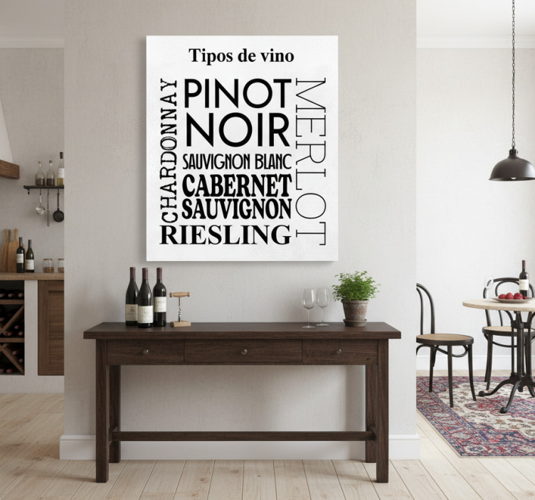 Poster pentru bucătărie tipuri de vin - TenStickers