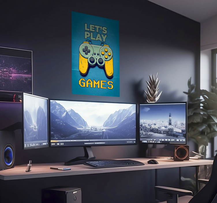 Poster tineret să jucăm jocuri - TenStickers