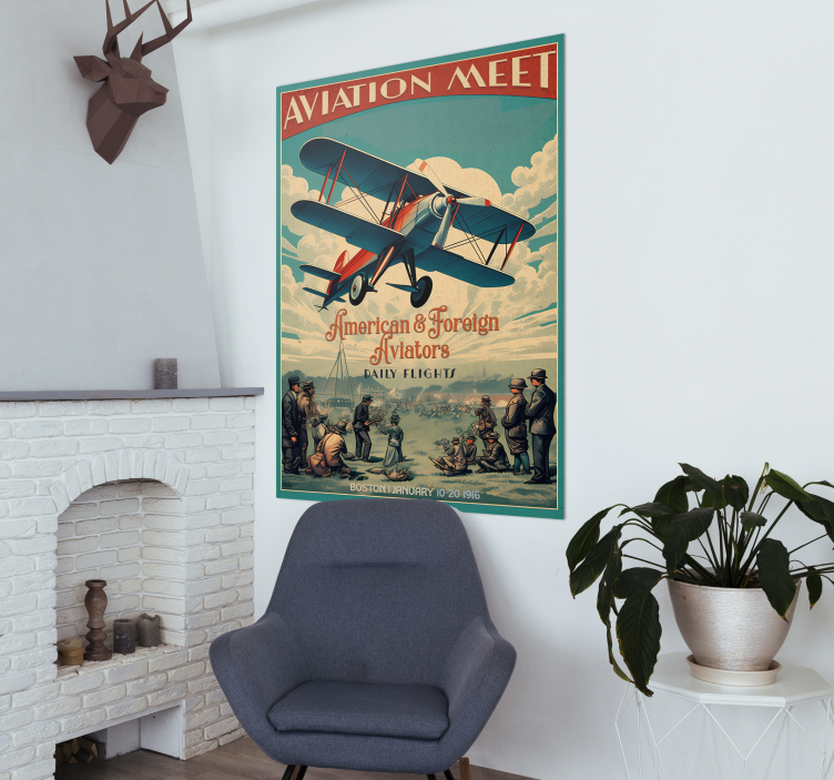 Poster vintage Întâlnirea aviației - TenStickers