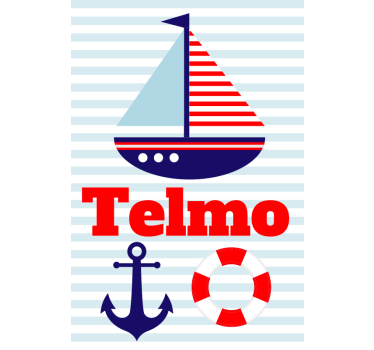 Poster pentru copii barca velier cu nume - TenStickers
