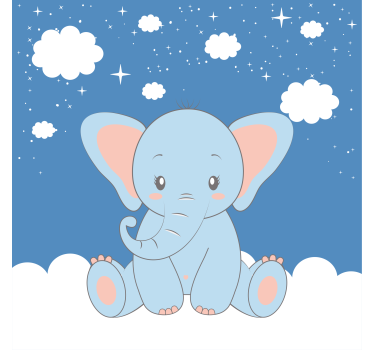 Poster pentru copii elefantuleț drăguț albastru - TenStickers