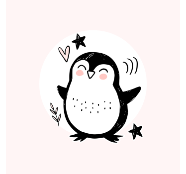 Poster pentru copii cu pinguin desenat drăguț - TenStickers