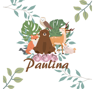Poster pentru copii animale de pădure personalizate - TenStickers