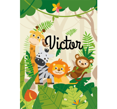 Poster pentru copii animale personalizate din junglă - TenStickers