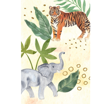 Poster pentru copii animale de safari în acuarelă - TenStickers