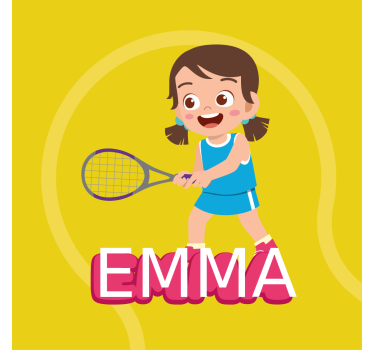 Poster pentru copii jucătoare de tenis cu nume - TenStickers