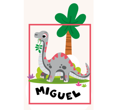Poster pentru copii dinozaur gri cu gât lung - TenStickers