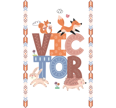 Poster pentru copii animale de pădure cu nume - TenStickers
