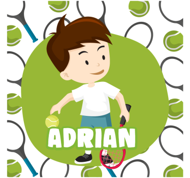 Poster sport jucător de tenis copil cu nume - TenStickers