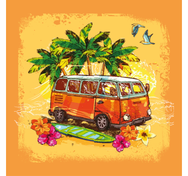 Posteruri orașe și țări vanul clasic de surf - TenStickers