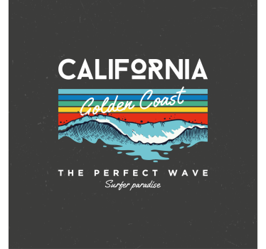 Posteruri orașe și țări valuri de plajă din california - TenStickers