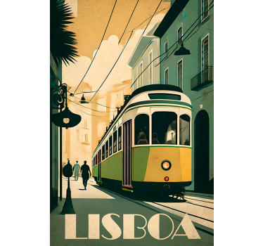 Posteruri orașe și țări ilustrație vintage lisabona - TenStickers