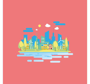 Posteruri orașe și țări peisaje urbane moderne - TenStickers