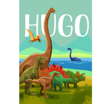 Poster cu nume personalizat dinozaur - TenStickers