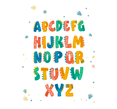 Imprimare poster cu litere de dinozaur - TenStickers