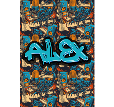 Poster personalizat cu graffiti muzical retro - TenStickers