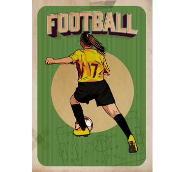 Poster retro fotbal feminin - TenStickers