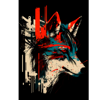 Poster de perete de artă abstractă a lupului - TenStickers