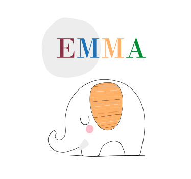Poster pentru copii pui de elefant personalizat - TenStickers