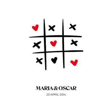 Tic tac toe dragoste personaliza poster - TenStickers