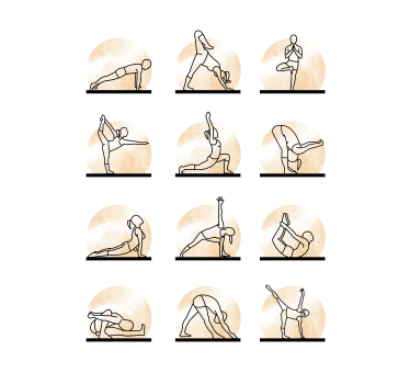 Toate posterele poziții de yogaYoga poziții - TenStickers