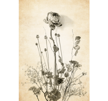 Poster cu flori buchet de flori pe fond bej - TenStickers