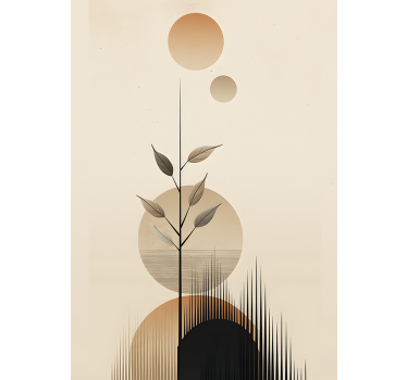 Poster minimalist plantă boho abstractă - TenStickers