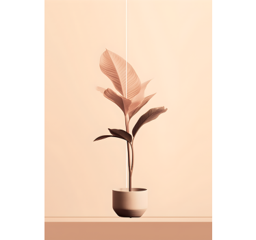 Poster minimalist plantă verticală în culori bej - TenStickers