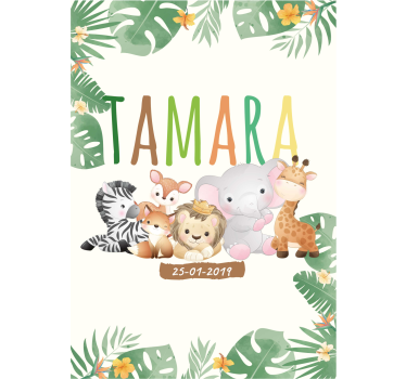 Poster pentru copii animale junglei personalizate - TenStickers