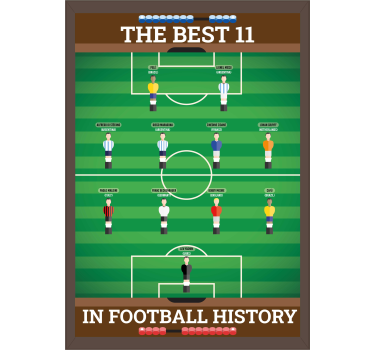 Poster tineret cel mai bun 11 din istoria fotbalului - TenStickers
