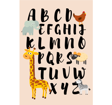 Poster pentru copii animale care se joacă cu alfabetul - TenStickers