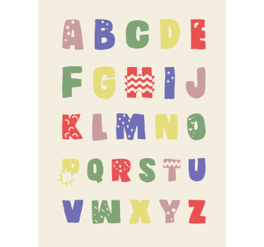 Poster pentru copii un alfabet geometracial - TenStickers