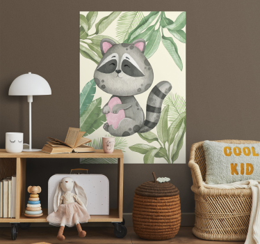 Poster cu animale raton din junglă - TenStickers