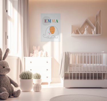 Poster pentru copii pui de elefant personalizat - TenStickers