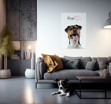 Poster personalizat de perete de dragoste pentru câini - TenStickers