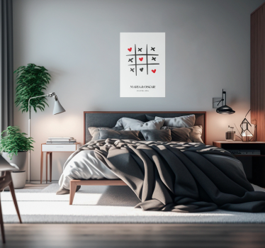 Tic tac toe dragoste personaliza poster - TenStickers