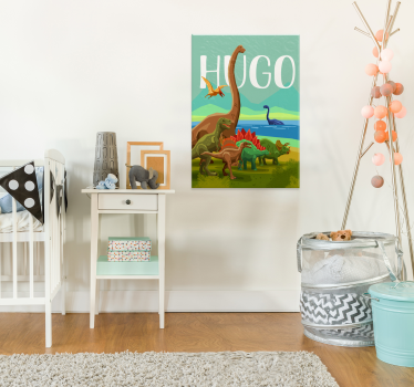 Poster cu nume personalizat dinozaur - TenStickers
