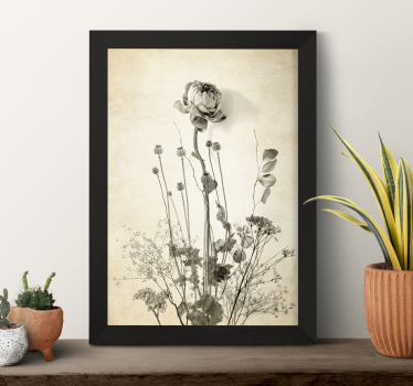 Poster cu flori buchet de flori pe fond bej - TenStickers