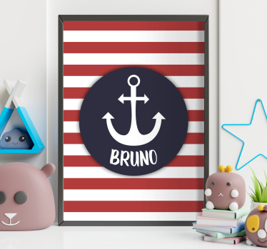 Poster pentru tineret ancoră de marinar personalizabilă - TenStickers