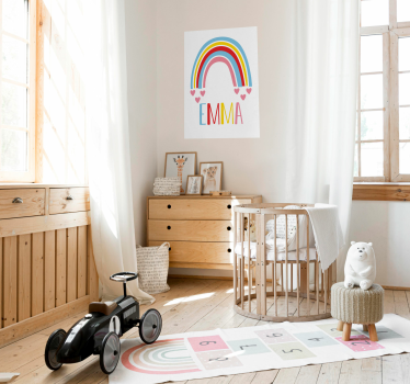 Curcubeu cu poster cu nume personalizat - TenStickers