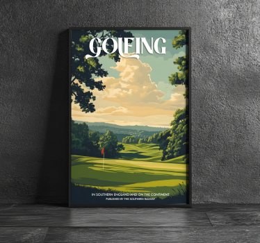 Poster cu alte sport peisaj de golf de epocă - TenStickers