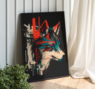 Poster de perete de artă abstractă a lupului - TenStickers
