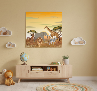 Poster pentru copii cu animale africane și plante - TenStickers